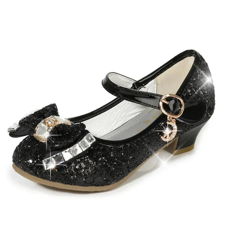 Princess Flower Leather Shoes for Girls
