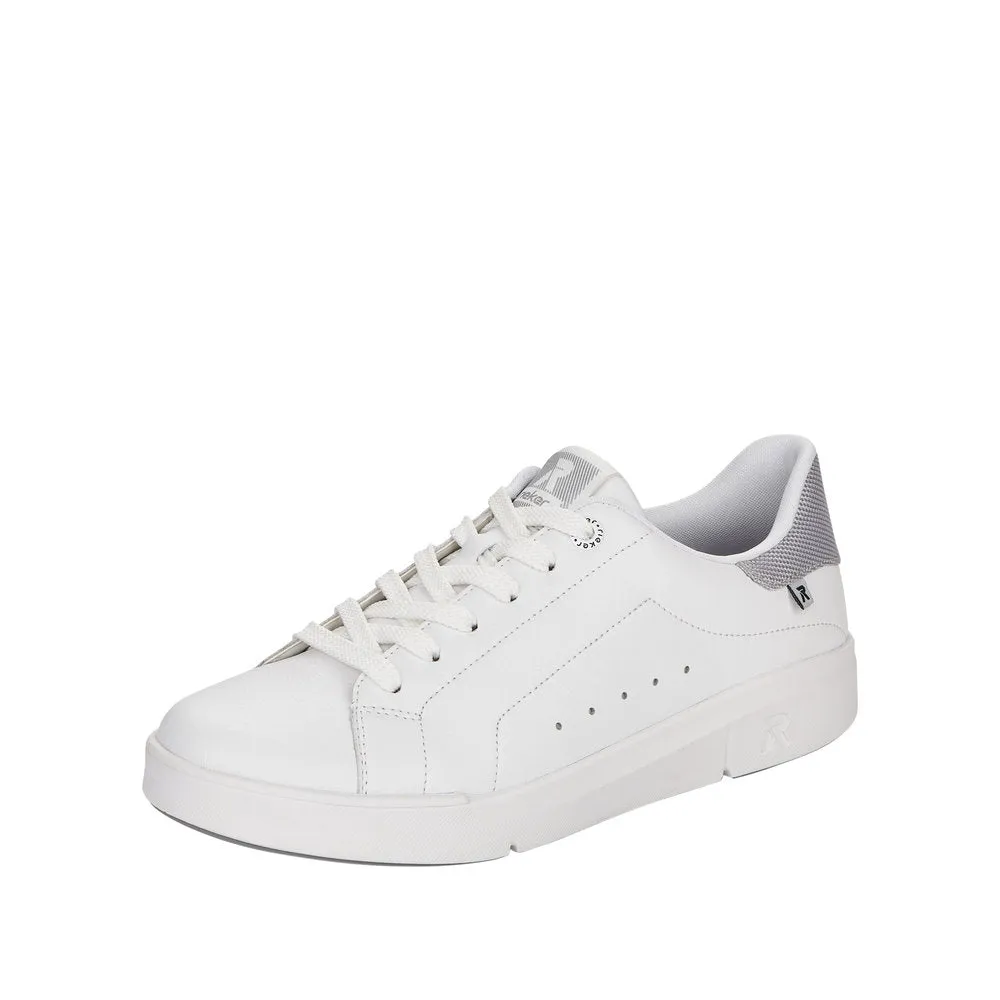 Rieker Evolution 41902-80 White Leather Lace-Up Trainer