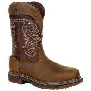Rocky Men's Western Boot - Iron Skull Medium Brown Chocolate, Size 9W | RKW0314-090-W