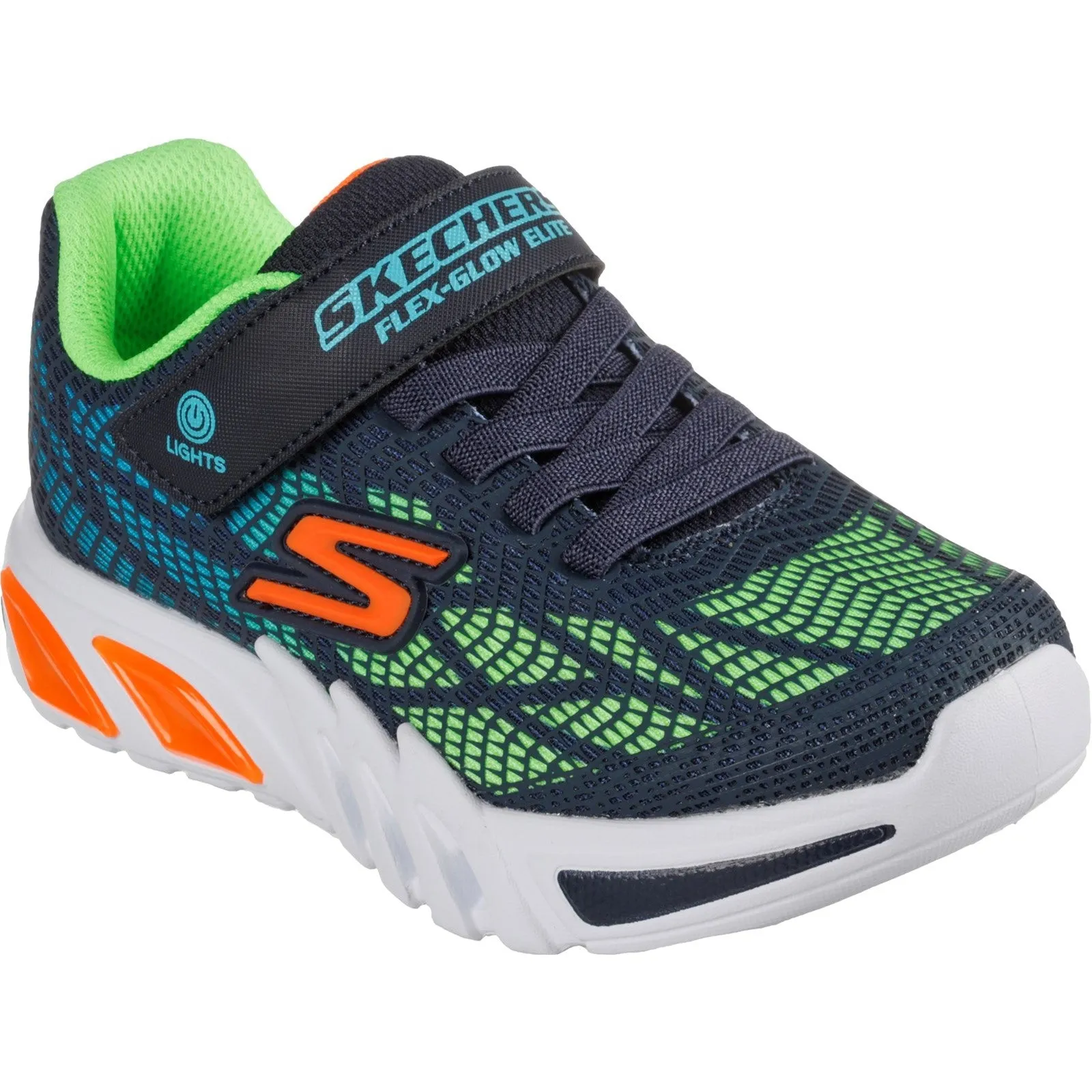 Skechers Boys Flex-Glow Elite Vorlo Light Up Trainers - Navy