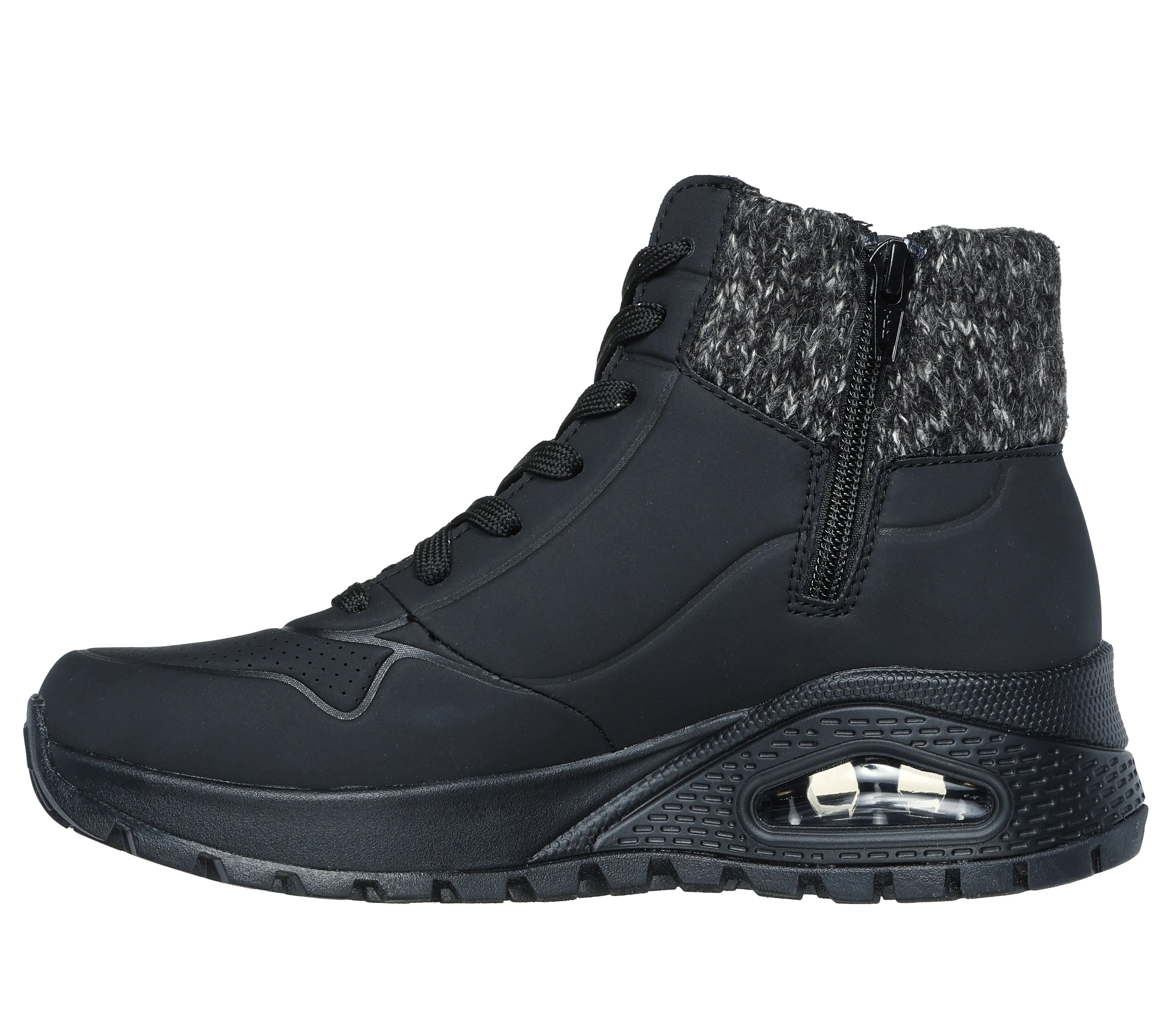 Skechers Womens 167988/BLK Black Uno Rugged Casual Comfort Boots