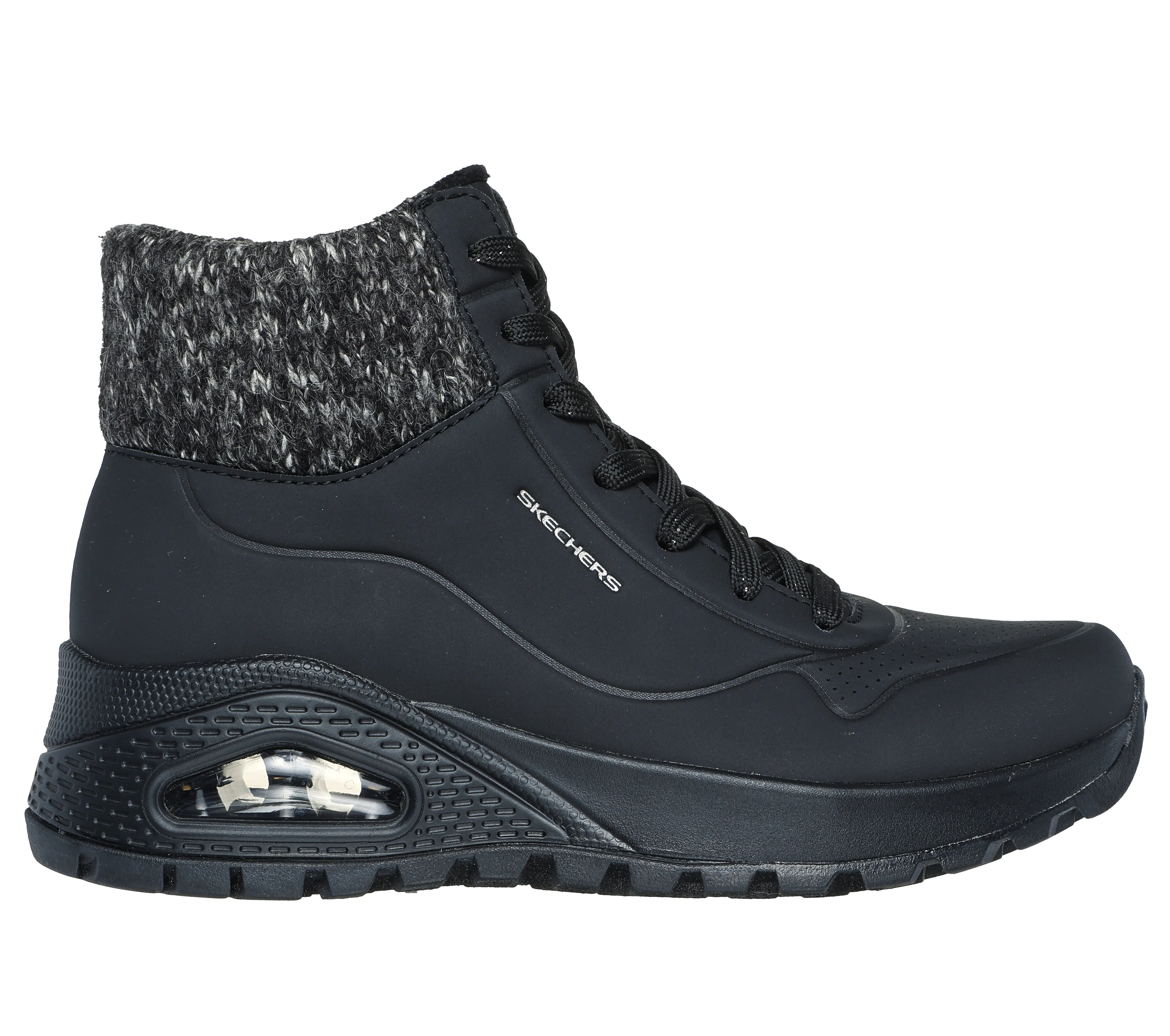 Skechers Womens 167988/BLK Black Uno Rugged Casual Comfort Boots
