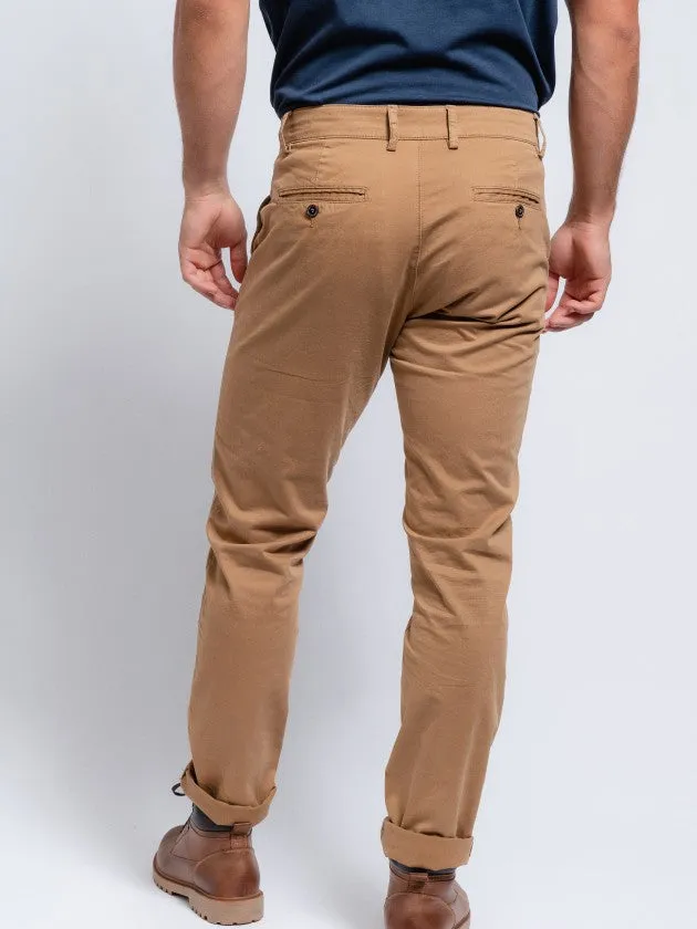 SMF Caramel Brown Slim Fit Chino Pant