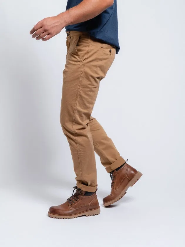 SMF Caramel Brown Slim Fit Chino Pant