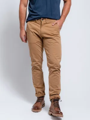 SMF Caramel Brown Slim Fit Chino Pant