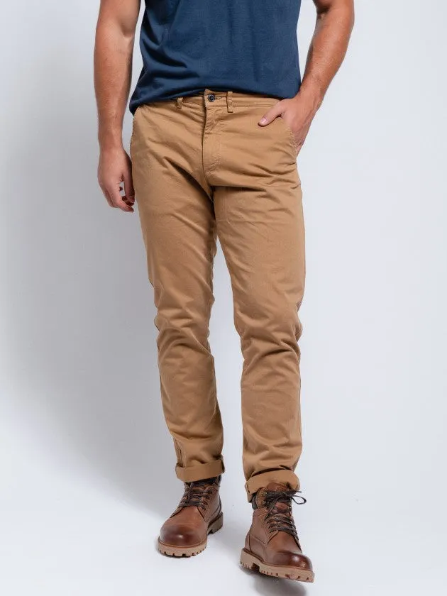 SMF Caramel Brown Slim Fit Chino Pant