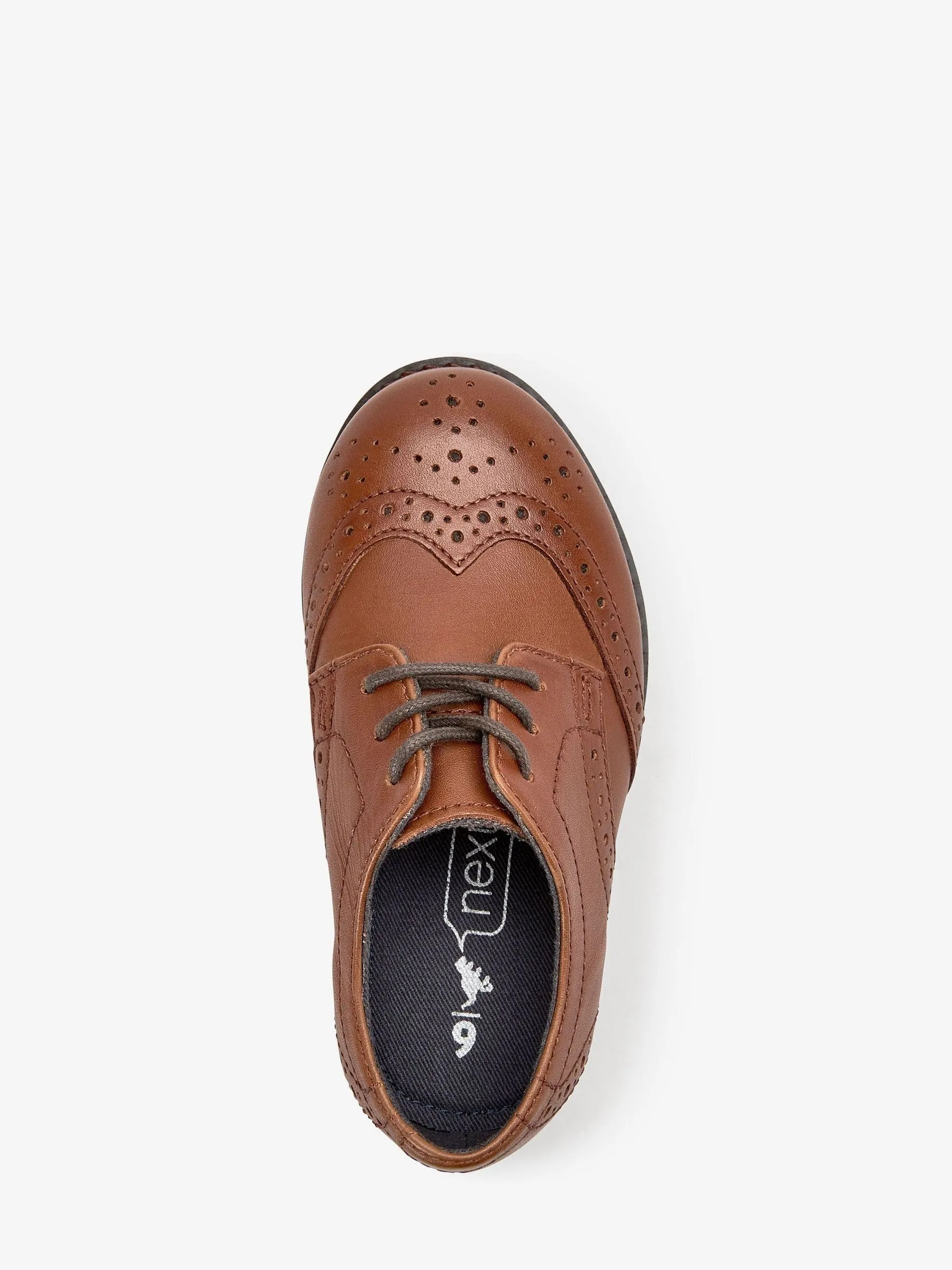 Tan Brown Standard Fit (F) Smart Leather Brogue Shoes