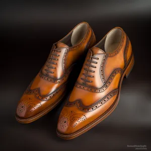 Tan Leather Artemisia Brogue Wingtip Oxfords - SS23