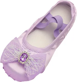 Toddler/Kid Girls Dress Shoes Dance Slippers Practice Shoes Flats Lightweight Ballet Flower Mary Jane Princess Shoes