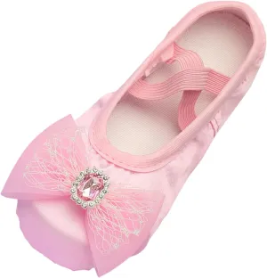 Toddler/Kid Girls Dress Shoes Dance Slippers Practice Shoes Flats Lightweight Ballet Flower Mary Jane Princess Shoes