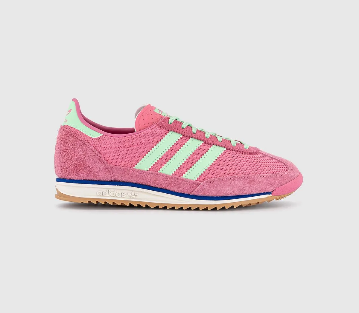 Womens Adidas Sl 72 Trainers Pink Fusion Semi Green Spark Lucid Blue Uk Size 4.5
