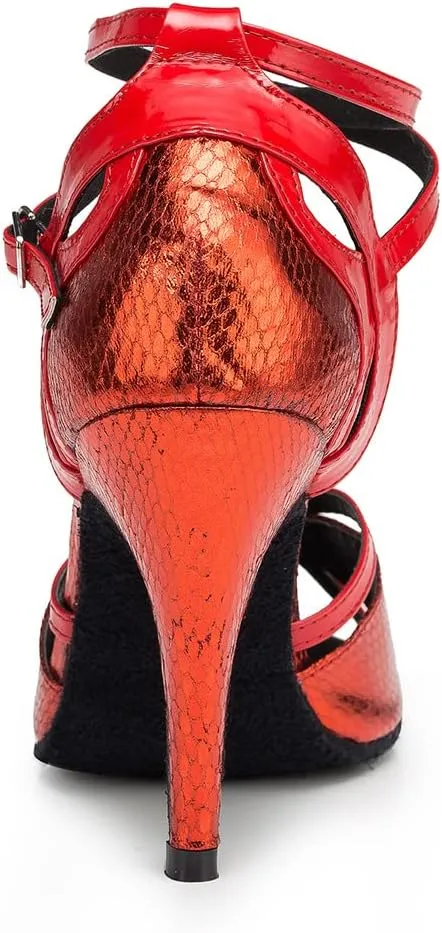 YKXLM Ballroom Dance Shoes for Women Latin Salsa Party Tango Wedding Performance Shoes,L035